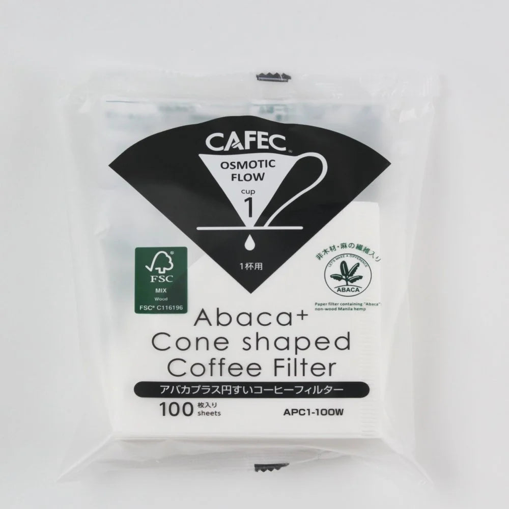 Abaca+ Filter Papers by CAFEC Cup 1, 100 pcs. - Pour-over (V60)