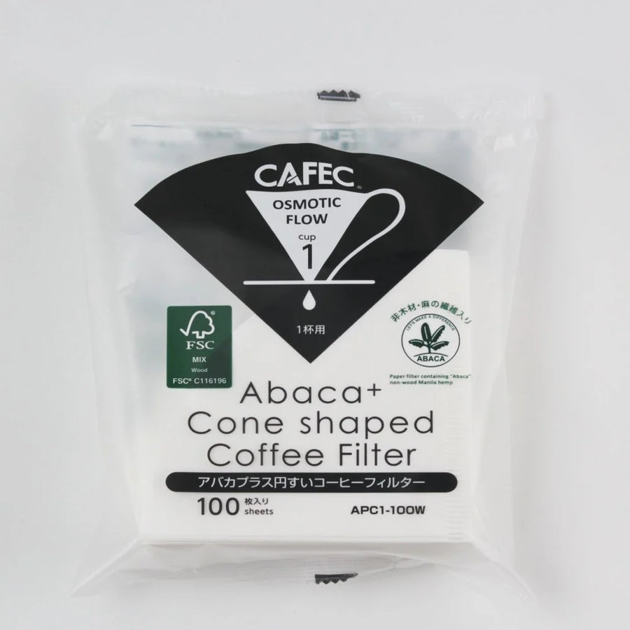 Abaca+ Filter Papers by CAFEC Cup 1, 100 pcs. - Pour-over (V60)